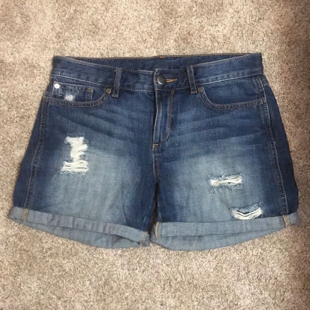 Gap Blue Denim Shorts Lt distressing